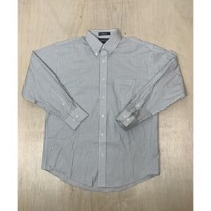 Croft & Barrow Dress Shirt Mens Sz 16 32/33 check All Cotton Non Iron Long sleev